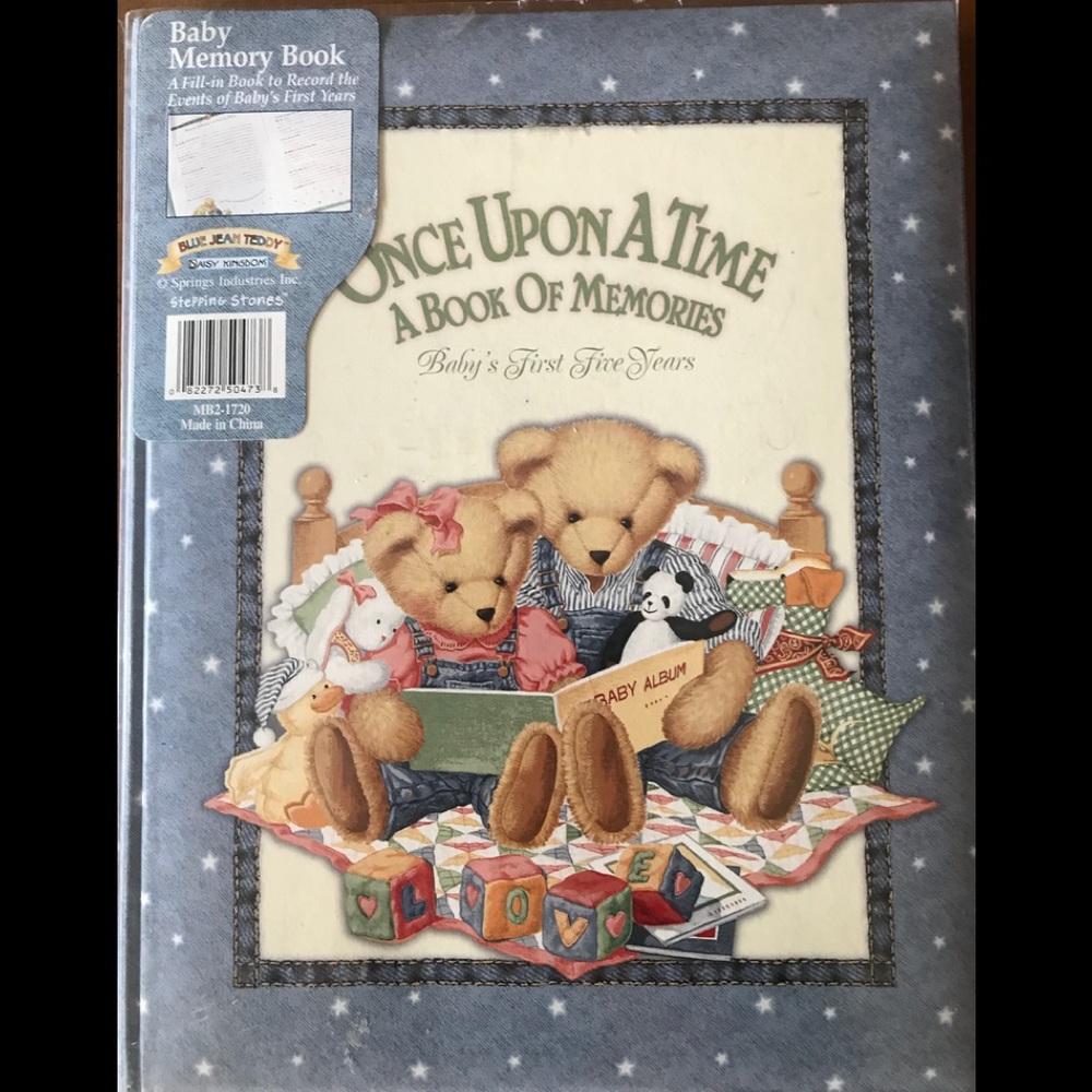 G.R.Gibson Daisy Kingdom Blue Jean Teddy Baby Book